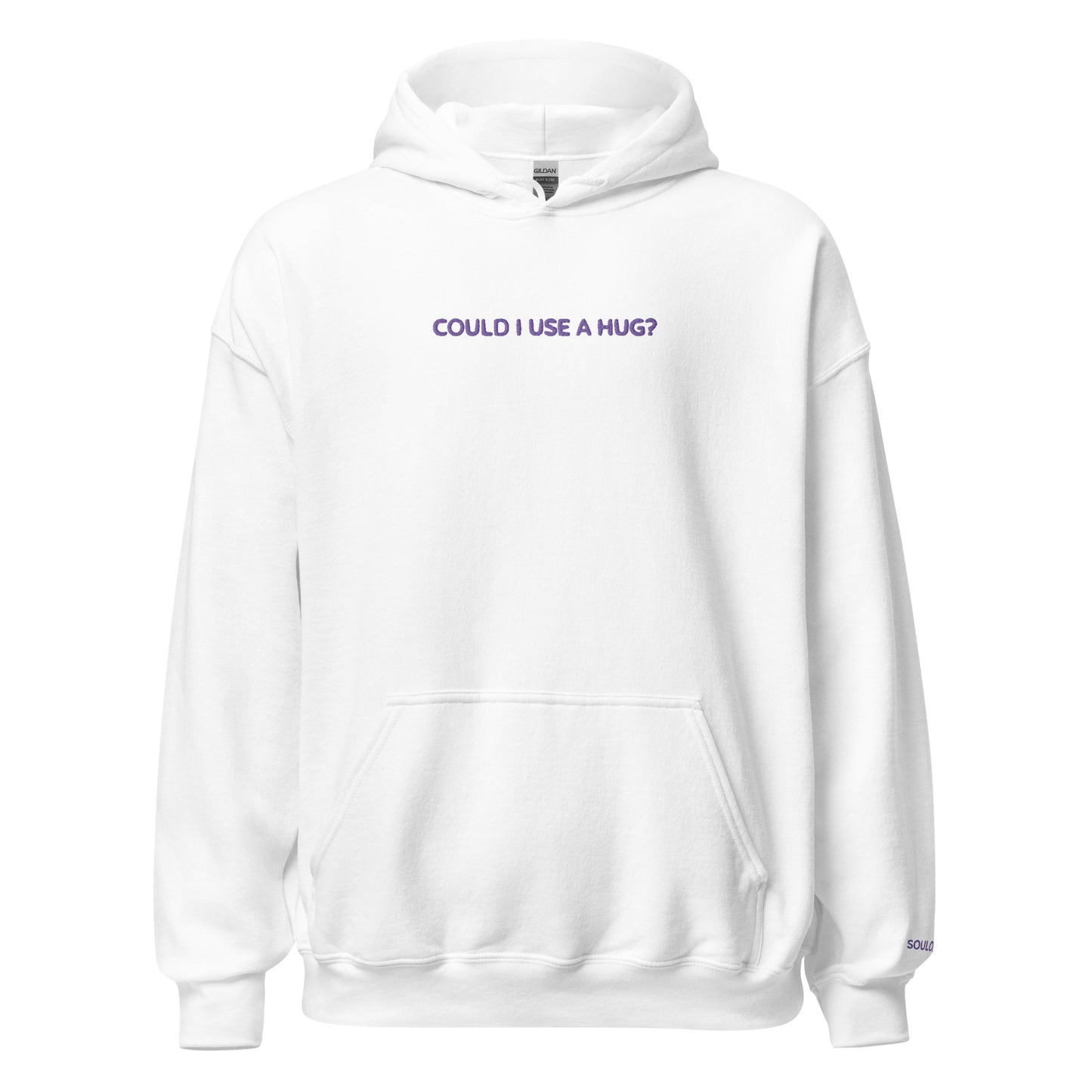 Embroidered Hoodie ‘COULD I USE A HUG?’